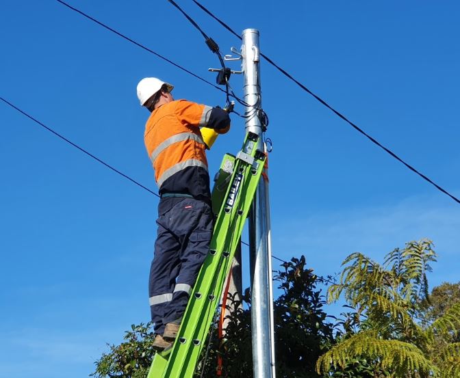 Electrician Campbelltown & Camden installing a private electricity pole in Campbelltown